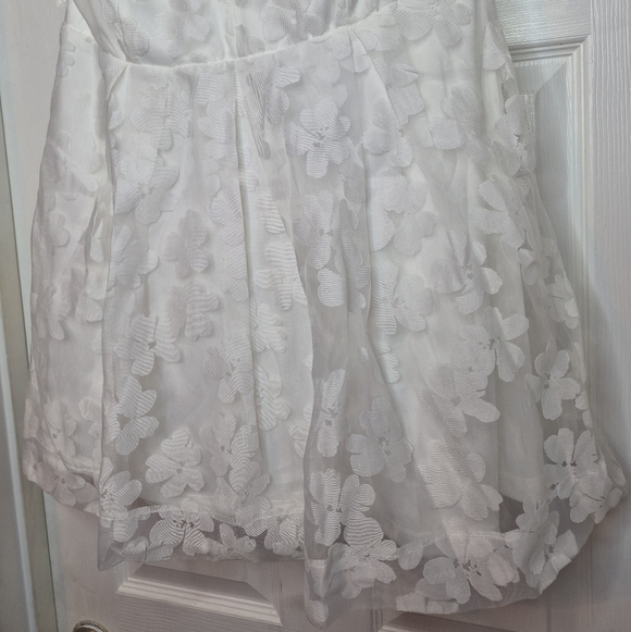 Lulu's White Strapless Floral Sweetheart Mini Dress Size Xl - Picture 5 of 12
